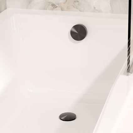 Lifestyle image of Crosswater 3ONE6 Slate Bath Filler with Click-Clack Waste